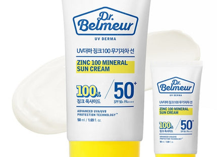 THE FACE SHOP Dr.Belmeur UV Derma Zinc 100 Mineral Sunscreen SPF50+ PA++++, 50ml, 2 Count
