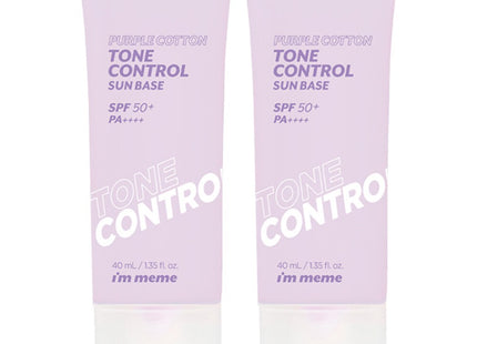 I'M MEME  Purple Cotton Tone Control Sun Base SPF50+ PA++++, 40ml, 2ea
