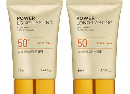 THE FACE SHOP  Power Long-lasting Sun Cream SPF50+ PA+++, 50ml, 2 Count