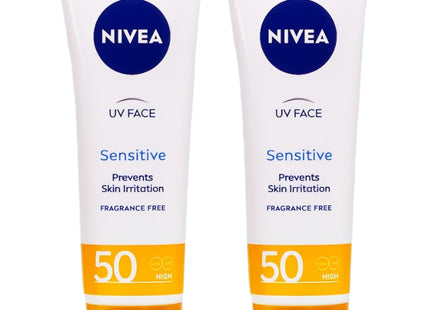 NIVEA  SUN Sensitive Face Sun Cream, 50ml, 2 Pack