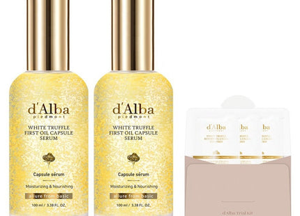 D'ALBA  White Truffle First Spray Serum 100ml x 2p + Serum Cleanser 3ml x 3p Set, 1 Set