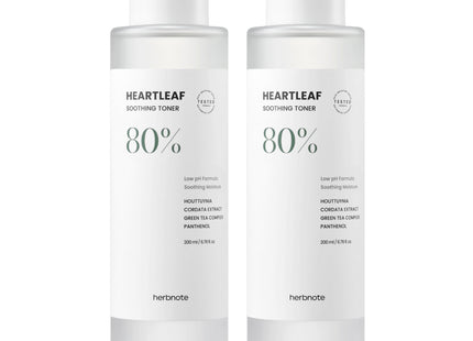 HUBNOTE  Houttuynia Cordata 80% Low pH Soothing Toner 200ml 2-Pack