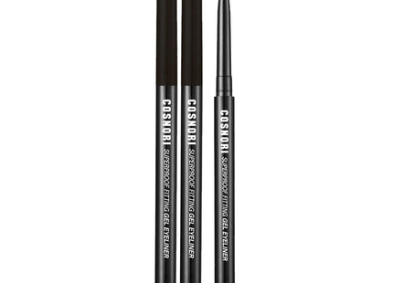 COSNOIR  SUPERPROOF FITTING GEL EYELINER PENCIL 0.13g SET OF 2 (01 VIVID BLACK)