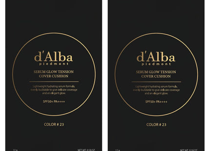 D'ALBA  Ser um Glow Tension Cover Cushion Refill 17g, 2 shades, 2 Count