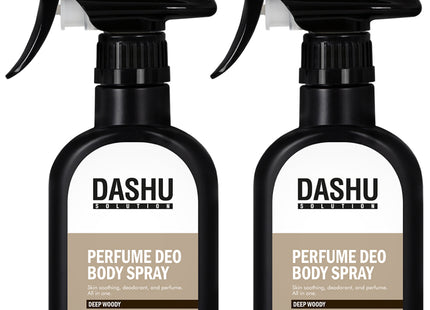 DASHU  Solutions Perfumed Deodorant Body Spray Deep Woody Scent, 200ml, 2 Count