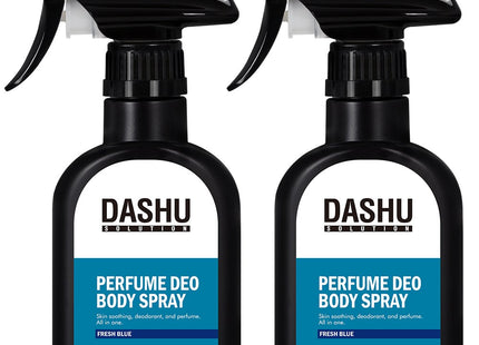 DASHU  Solution Perfume Deodorant Body Spray Fresh Blue, 200ml, 2 Count