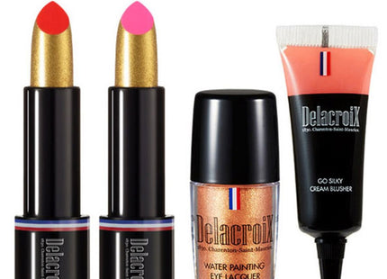 DELACROIX Delacroix Lipstic Gold Special Special Kit 03, 1 pc, 2 Lipsticks + 1 Cream Blusher + 1 Eye Lacquer