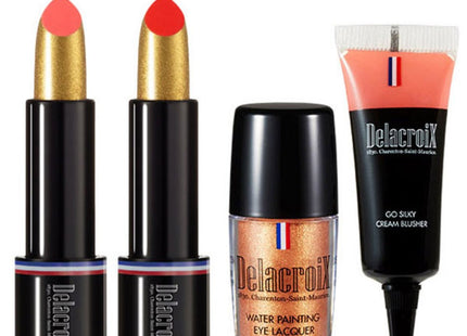DELACROIX Delacroix Lipstick Gold Special Special Kit 01, 1 pc, 2 Lipsticks + 1 Cream Blusher + 1 Eye Lacquer