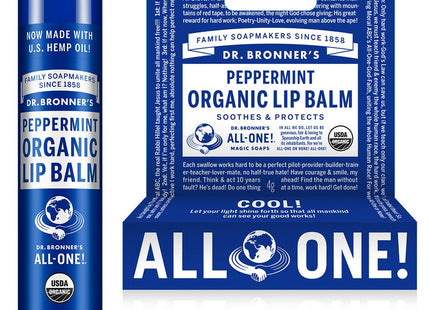 DR. BRONNER'S  Peppermint Organic Lip Balm 4g 1pc