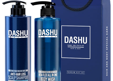 DASHU  Premium Hair & Body Care Gift Set B - Herbal Gold Shampoo + All-in-One Body Wash, 1 Set