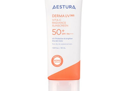 AESTURA  Derma UV365 Vita C Radiance Moisture Sun Cream SPF50+ PA++++, 40ml, 1 Count