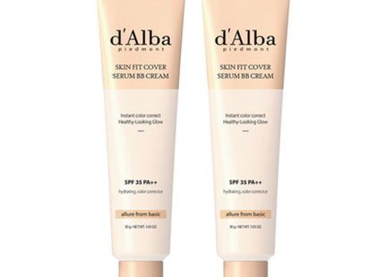 D'ALBA  Skin Fit Cover Serum BB Cream SPF35 PA++, 30g, 2 Count