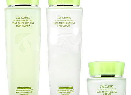 3W CLINIC  Snail Moist Control 3 Set, 1 Set
