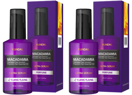 KUNDAL  Macadamia Ultra Hair Serum Ylang Ylang Scent, 100ml, 2 Count