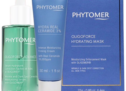 PHYTOMER  Oligoforce Serum 50ml + Ceramides Cream 30ml + Hydra Originale Mask 4 Sheets, 1 Set