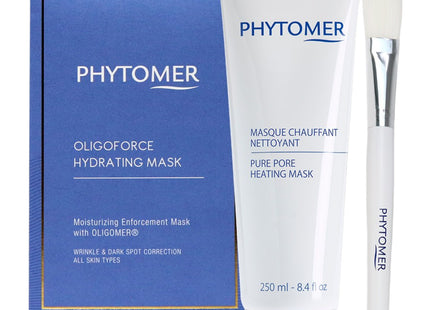 PHYTOMER  Heating Mask 250ml + Brush + Oligoforce Soothing Treatment 1 Box (4 Vials) Trio Set