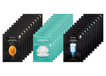 JM SOLUTION  Honey Glow Mask 10ea + Ringer Water Glow Mask 10ea + Cheong Glow Mask 10ea Set, 1 Set