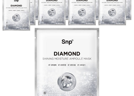 SNP  Diamond Brightening Ampoule Mask, 10 Sheets, 1 Pack