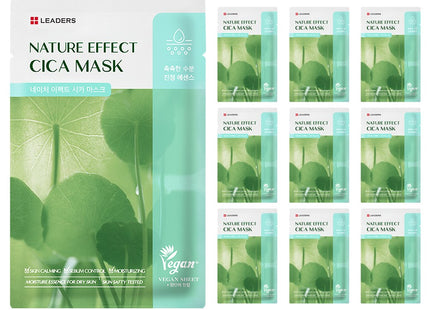 LEADERS COSMETICS Leaders Nature Effect Cica Mask Pack 21ml, 10 Sheets, 1 Pack