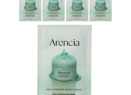 ARENCIA  Holy Hyssop Sheet Mask, 5 Count, 1 Pack