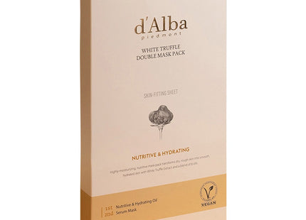 D'ALBA White Truffle Double Nourishing Hydrating Mask 130g, 4 Count, 1 Pack