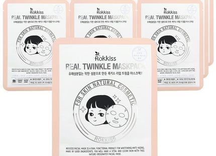 ROCKYS  Real Twinkle Mask Pack, 10 Sheets, 1 Pack