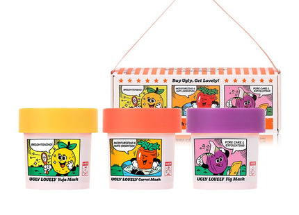 UGLY LOVELY  Little Travelers Yuzu + Carrot + Fig Mask Pack Set, 1 Pack