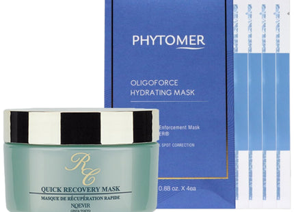 NONE NOEVIA Quick Recovery Mask 100g + Phytomer Mask Pack 4 Sheets, 1 Unit