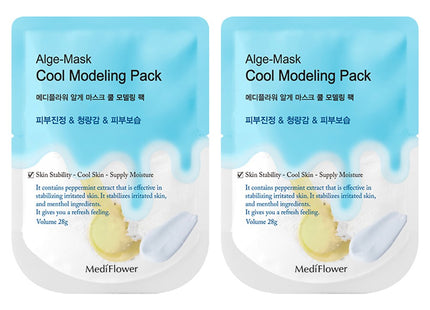 MEDIFLOWER  Diatomaceous Earth Algae Mask Cool Disposable Modeling Pack 28g, 1 Count, 2 Pack