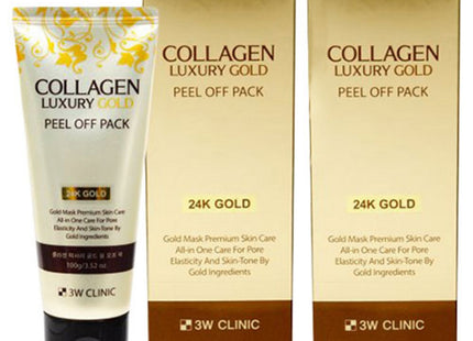 3W CLINIC  Collagen & Luxury Gold Peel-off Pack 100g, 1 Count, Set of 2