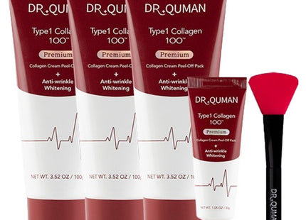 DR.QUMEN  Premium TYPE1 Collagen Cream Pack 100g x 3p + Cream Pack 30g + Spatula Set, 1 Set