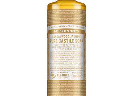 DR. BRONNER'S Dr Bronners Sandalwood Jasmine Pure Castile Soap Body Wash 475ml 1 Count