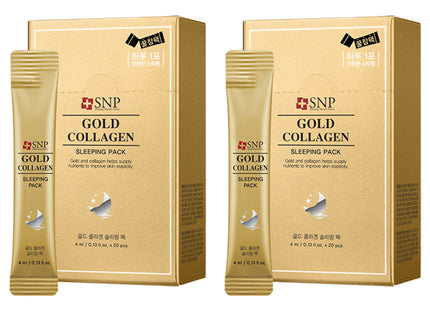 SNP  Gold Collagen Sleeping Pack Stick Type, 80ml, 2 Count