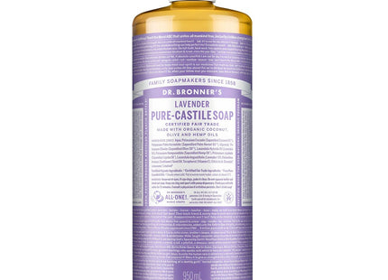 DR. BRONNER'S  Lavender Pure Castile Bar Soap Body Wash, 950ml, 1 count