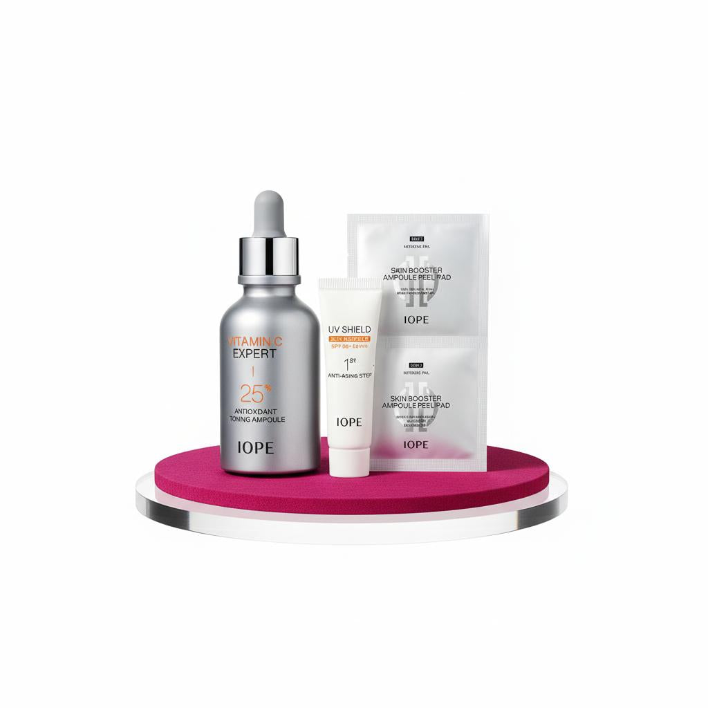 Unlocking Your Glow: My Honest Review of IOPE Vitamin C Expert 25% Antioxidant Toning Ampoule Set!