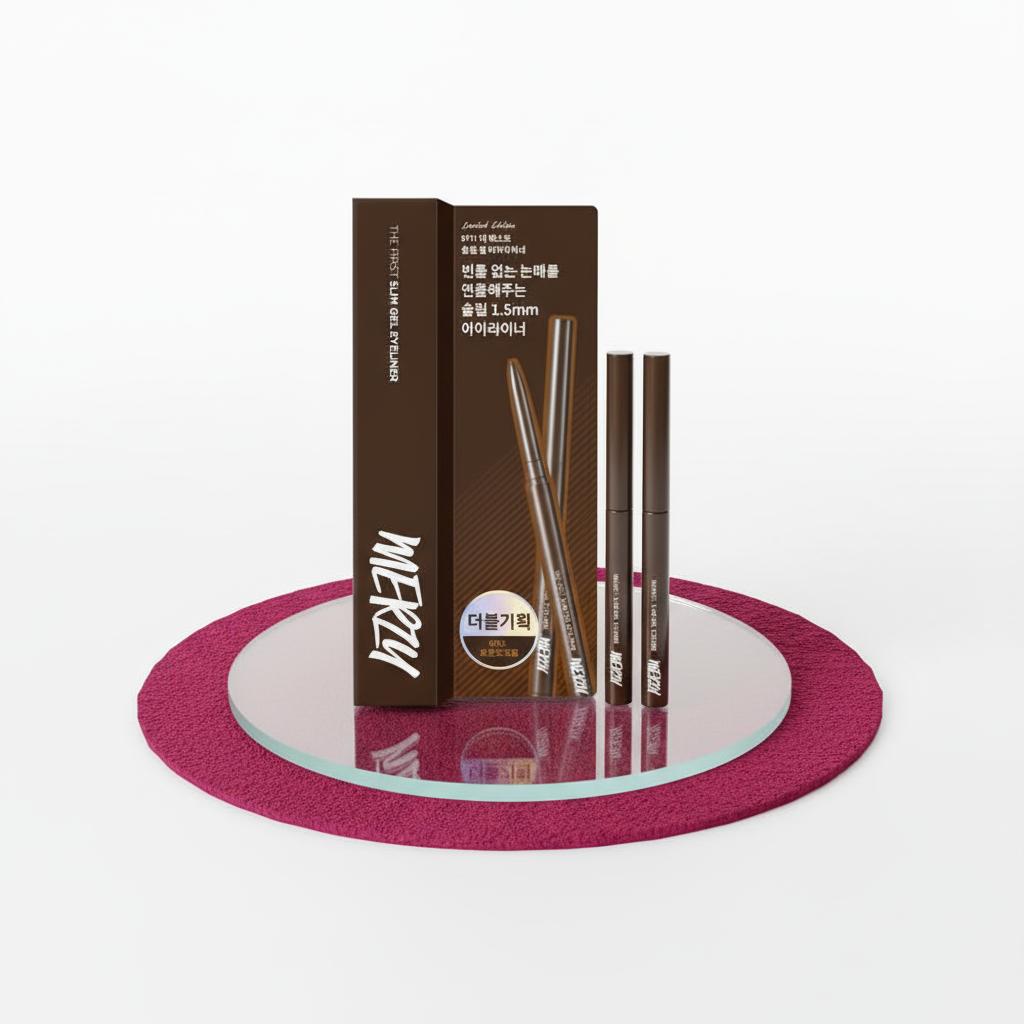 MERZY The First Slim Gel Eyeliner Double Set: Your New Holy Grail for Effortless Korean Eye Makeup!