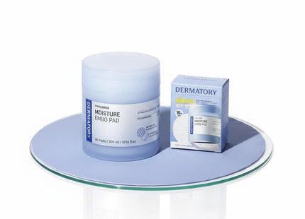 DERMATORY Hyaluron Moisture Ampoule Embossing Toner Pad 60count +60count Refill