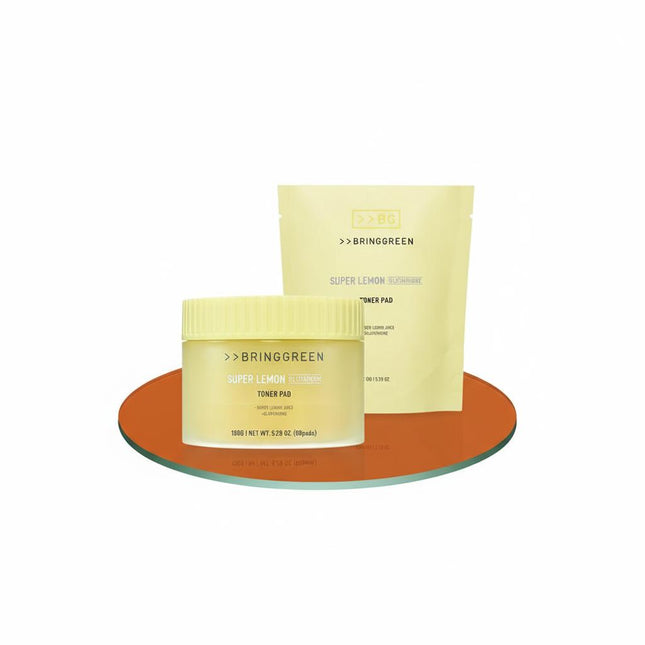 BRING GREEN Super Lemon Glutathione Toner Pad 90 Sheets Refill Pack +90 Sheets