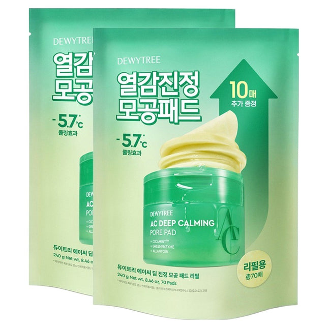 DEWYTREE  AC Deep Soothing Pore Pad Refill 240g 70ct 2 Count