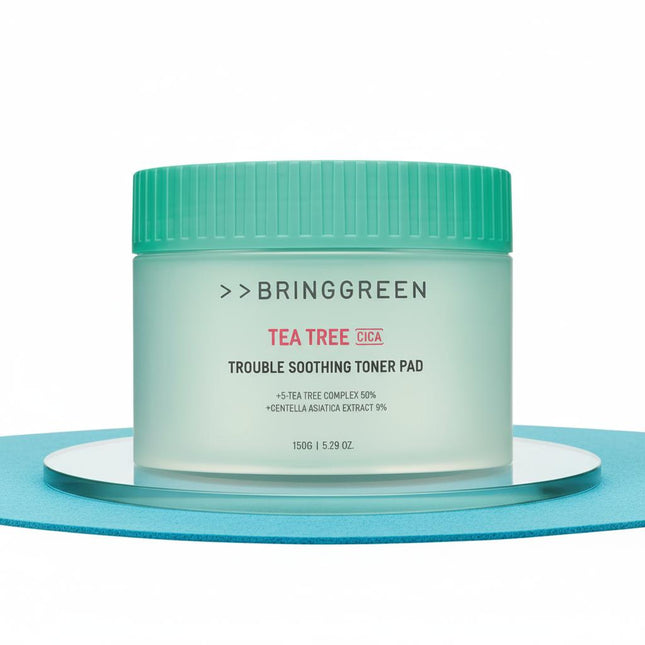BRING GREEN Tea Tree Cica Trouble Soothing Toner Pad 90 Count SingleRefill Set