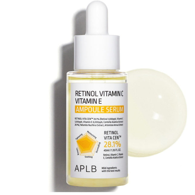 APLB  Retinol Vitamin C Vitamin E Ampoule Serum, 40ml, 1 Count