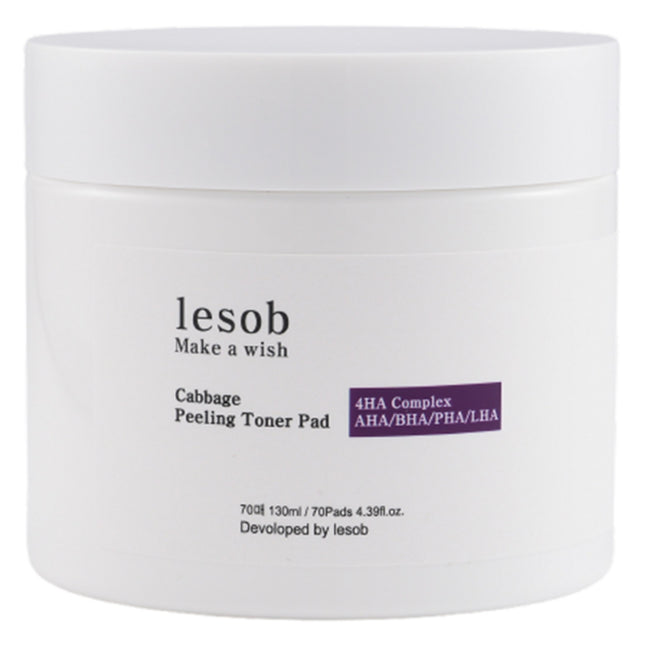 NONE Lesob 88% Customized Exfoliating Moisturizing Calming Toner Pad Cabbage 130ml, 70 Count, 1 Unit