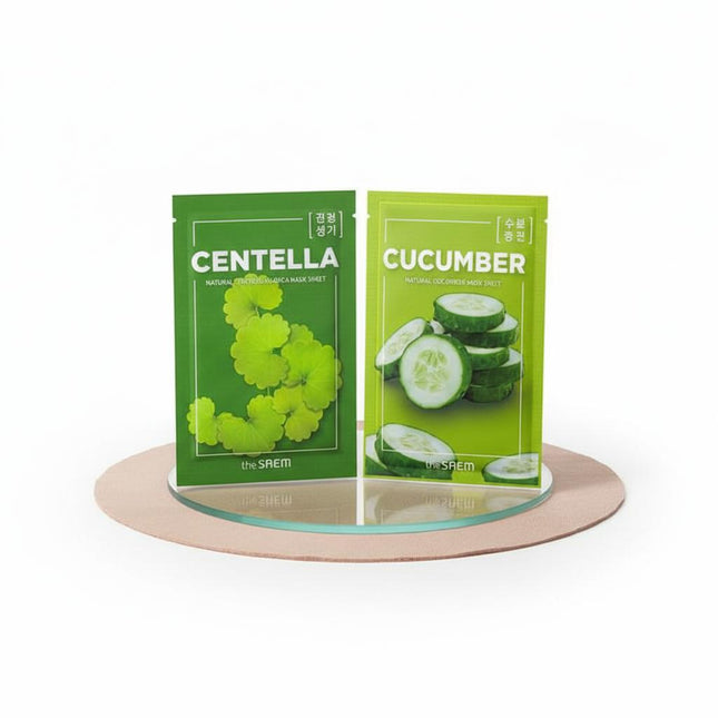 THE SAEM The Saem Natural Mask Sheet Choose 1 from 5 types Centella Asiatica  Cucumber  Rice  Avocado  Tea Tree