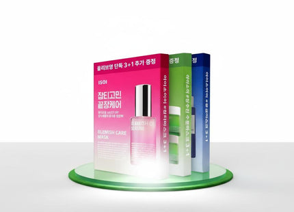 ISOI Essential Mask Pack Set 3+1 Sheets, Choose 1 of 3 types Blemish Care  Soothing  Hydration