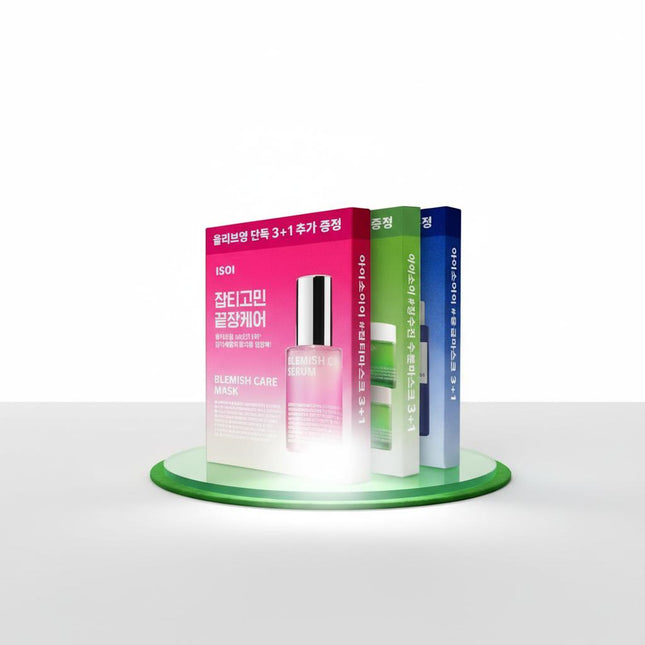 ISOI Essential Mask Pack Set 3+1 Sheets, Choose 1 of 3 types Blemish Care  Soothing  Hydration