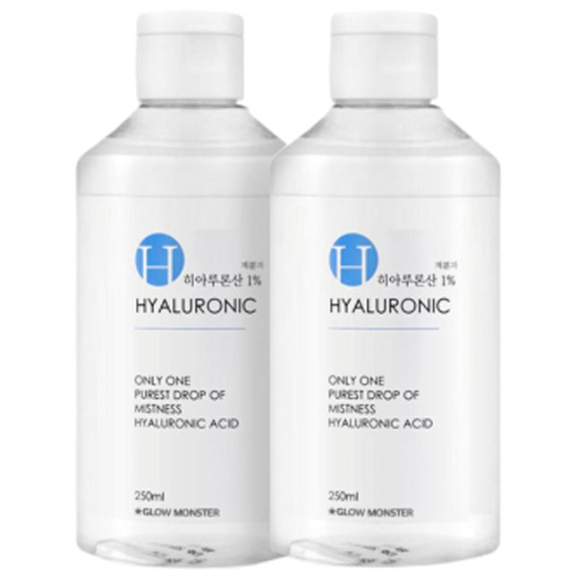 GLOWMONSTER  Low Molecular Hyaluronic Acid 1% Solution 250ml 2 Count