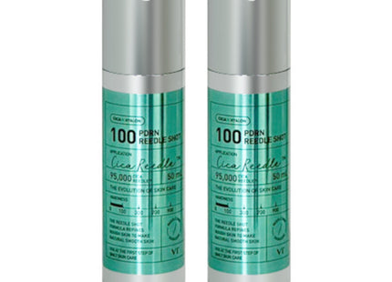 VT COSMETICS VT PDRN Re:cipe Shot 100 Ampoule, 50ml, 2 Count