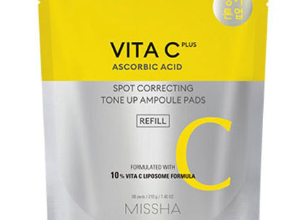 MISSHA  Vita C Plus Dark Spot Brightening Tone-Up Ampoule Pad 210g Refill, 80 Count, 1 Pack