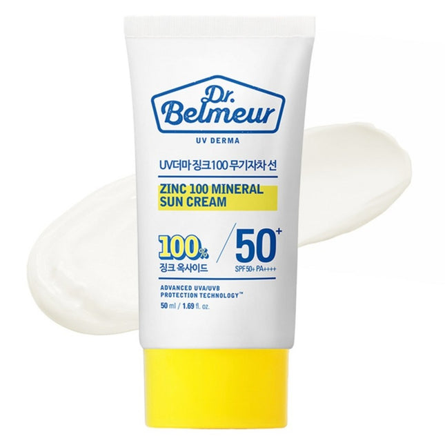 THE FACE SHOP Dr.Belmeur UV Derma Zinc 100 Mineral Sunscreen SPF50+ PA++++, 50ml, 1 piece