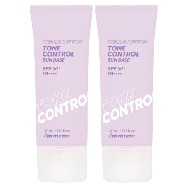 I'M MEME  Purple Cotton Tone Control Sun Base SPF50+ PA++++, 40ml, 2ea